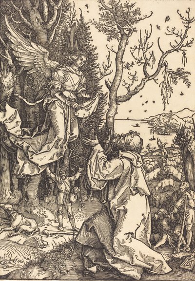 ヨアヒムと天使、c。 1504年。 作： Albrecht Dürer