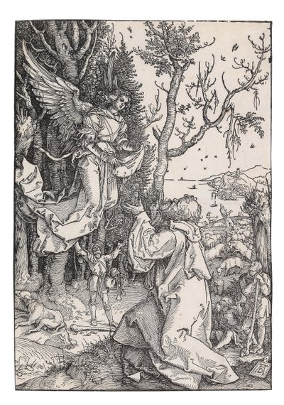 聖母の生涯からのヨアヒムと天使、c。 1504年。 作： Albrecht Dürer