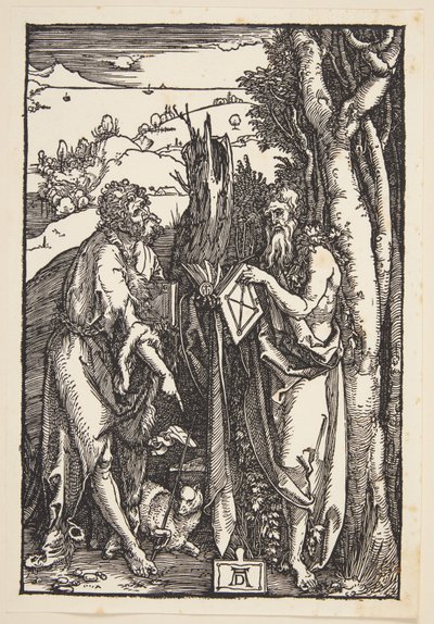 荒野の洗礼者ヨハネと聖オヌフリウス 作： Albrecht Dürer