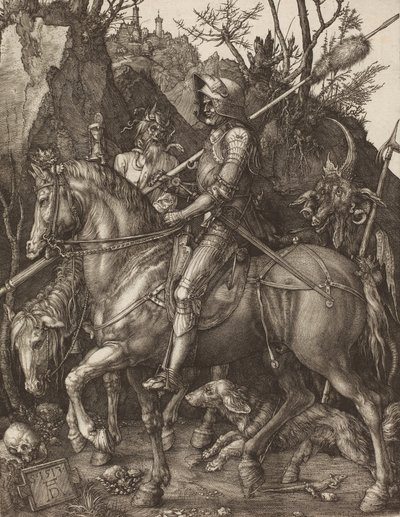 騎士、死と悪魔、1513年。 作： Albrecht Dürer