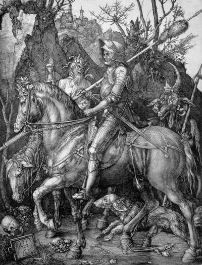 騎士、死と悪魔、1513年（銅版の彫刻） 作： Albrecht Dürer