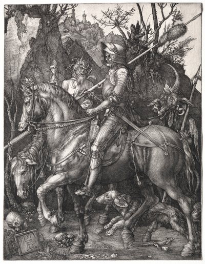 騎士、死、そして悪魔、1513。 作： Albrecht Dürer