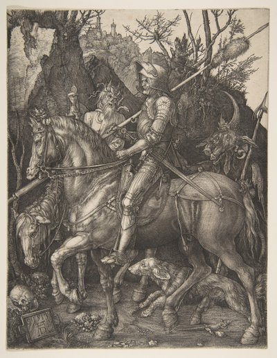 騎士、死と悪魔、1513年。 作： Albrecht Dürer
