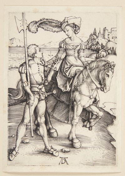 馬に乗った女性とランスクネ 作： Albrecht Dürer