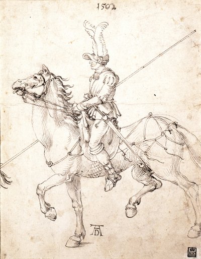 馬に乗ったランサー、1502 作： Albrecht Dürer