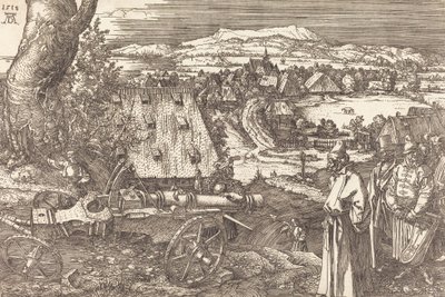 大砲のある風景、1518年。 作： Albrecht Dürer