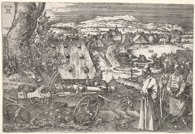 大砲のある風景、1518年。 作： Albrecht Dürer