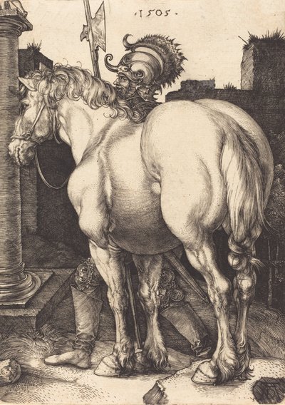 大きな馬、1505年。 作： Albrecht Dürer