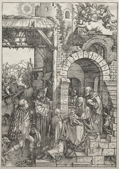 聖母の生涯：賢者の礼拝、1504-1505年。 作： Albrecht Dürer