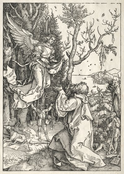 聖母の生涯：ヨアヒムと天使、c。 1504。 作： Albrecht Dürer