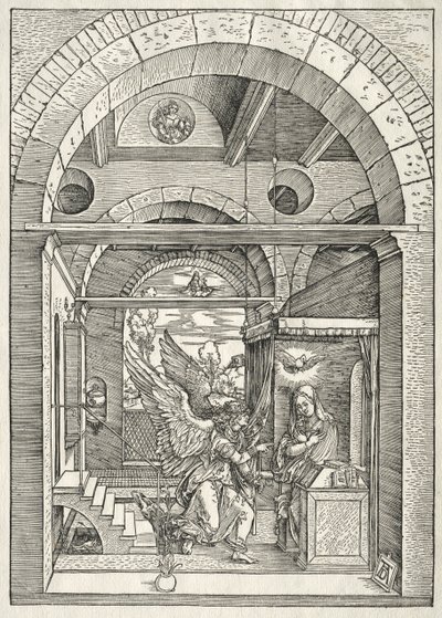 聖母の生涯：受胎告知、1504- 1505年。 作： Albrecht Dürer