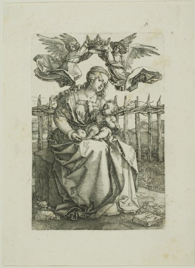二人の天使に戴冠されたマドンナ 作： Albrecht Dürer