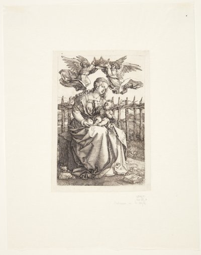 二人の天使に戴冠されたマドンナ 作： Albrecht Dürer