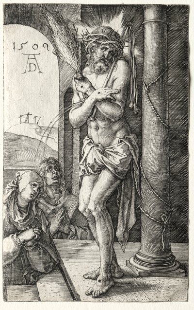列のそばの悲しみの男 作： Albrecht Dürer
