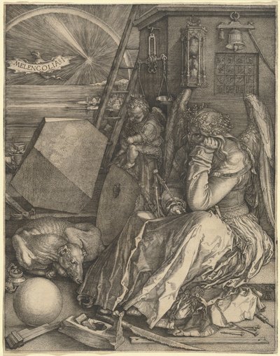メランコリア1世、1514年。 作： Albrecht Dürer