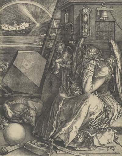メランコリア1世、1514年。 作： Albrecht Dürer