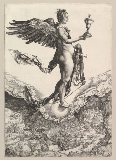 Nemesis The Great Fortune、1501-2。 作： Albrecht Dürer