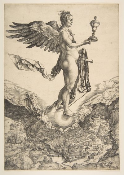 Nemesis The Great Fortune、ca. 1501。 作： Albrecht Dürer