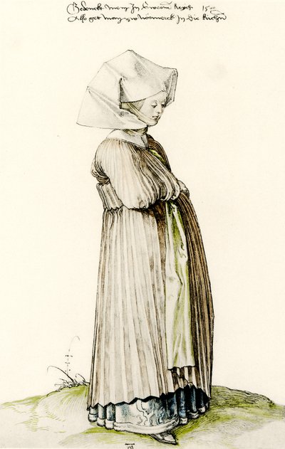 ニュルンベルクの教会に行く人 作： Albrecht Dürer