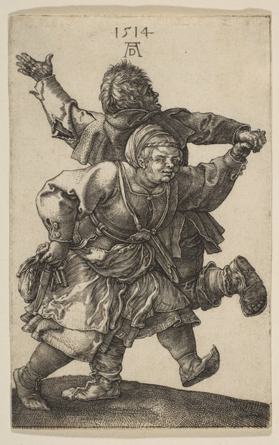 農民カップルのダンス、1514年。 作： Albrecht Dürer