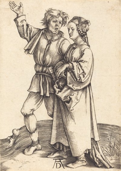 農民と彼の妻、c。 14971498。 作： Albrecht Dürer
