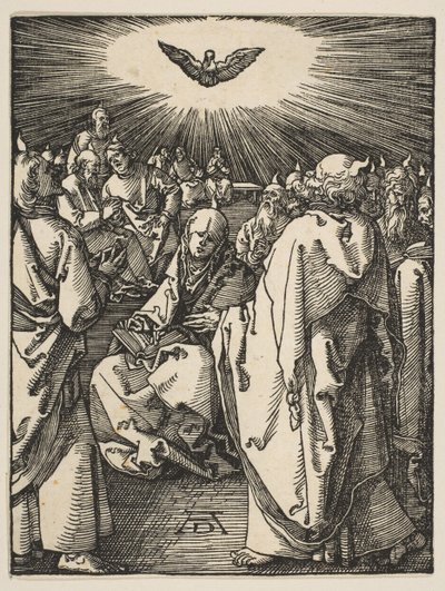 ペンテコステ、小情熱、ca。 1510。 作： Albrecht Dürer