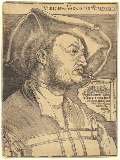 ウルリッヒ・ヴァーンビュラーの肖像 作： Albrecht Dürer