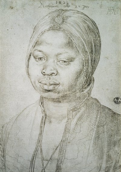 ポルトガルのブラダオのムラッタ、キャサリンの肖像、1521年 作： Albrecht Dürer