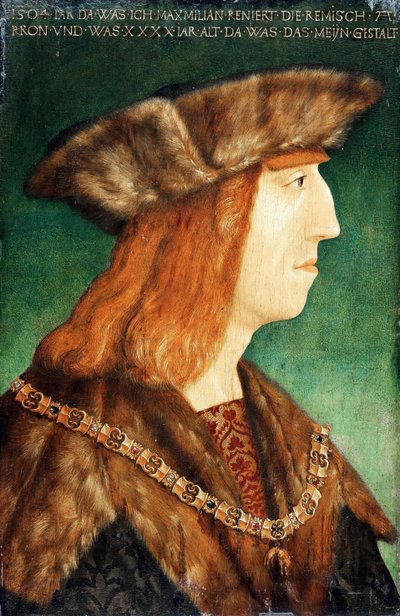 皇帝マクシミリアン1世の肖像、1459年から1519年、1504年以降 作： Albrecht Dürer