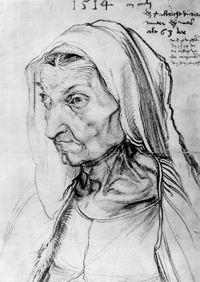 アーティストの母の肖像、1514年、1936年 作： Albrecht Dürer