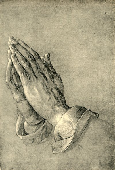 祈りの手、1508年、1943年。 作： Albrecht Dürer