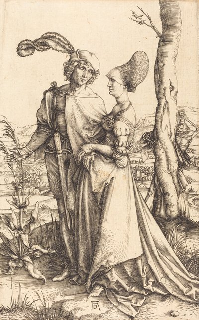 プロムナード、c。 1497年。 作： Albrecht Dürer