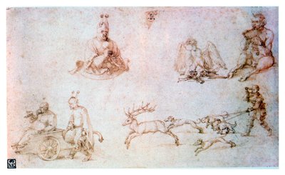 赤いチョークの研究、C1500 作： Albrecht Dürer