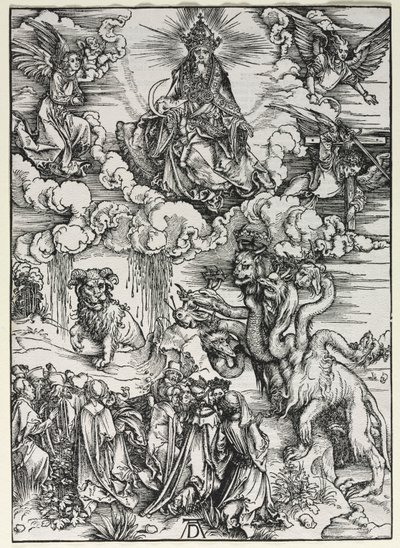ヨハネの黙示録: 羊の角を持つ獣 作： Albrecht Dürer