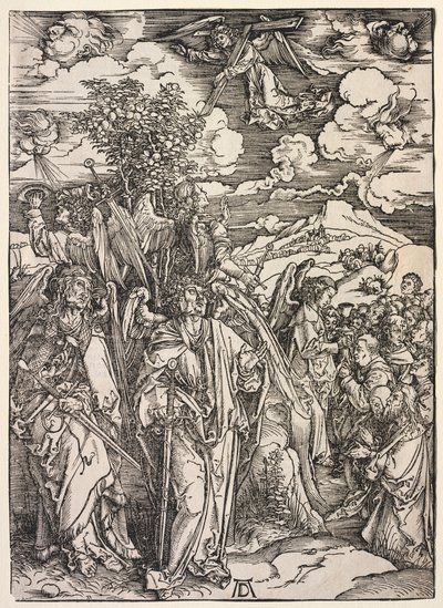 ヨハネの黙示録: 風を支える 4 人の天使 作： Albrecht Dürer