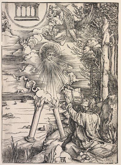 ヨハネの黙示録: 聖ヨハネが本をむさぼり食う 作： Albrecht Dürer