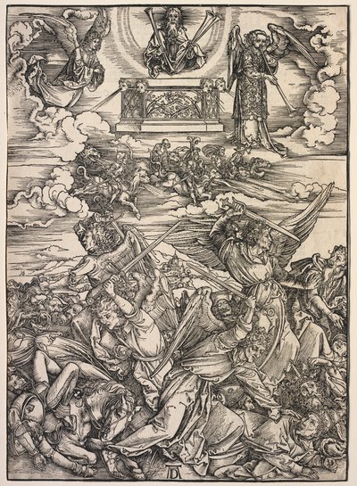 ヨハネの黙示録: 破壊する四人の天使 作： Albrecht Dürer