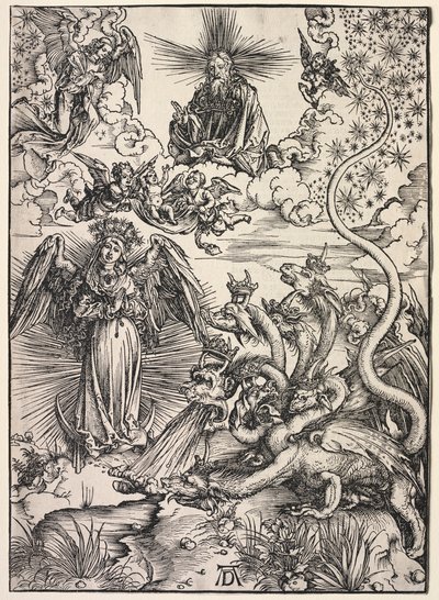 ヨハネの黙示録: 太陽をまとった女 作： Albrecht Dürer
