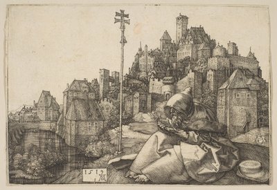 聖アントニーリーディング、1519年。 作： Albrecht Dürer