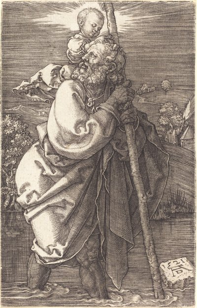 左向き聖クリストファー 作： Albrecht Dürer