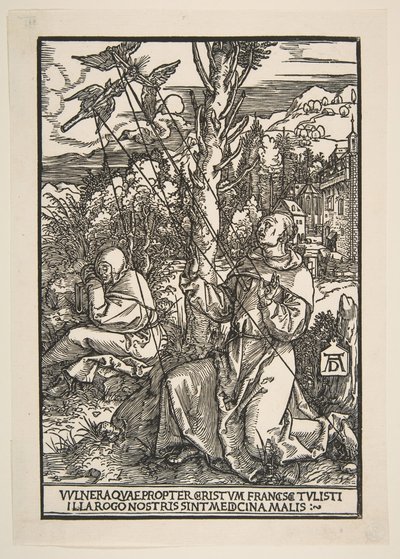 聖フランシスコが聖痕を受け取る1503。 作： Albrecht Dürer
