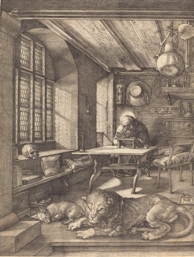 書斎の聖ヒエロニムス、1514 年。 作： Albrecht Dürer