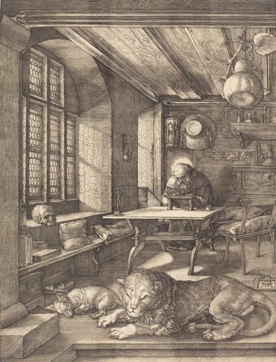 書斎の聖ヒエロニムス、1514 年。 作： Albrecht Dürer