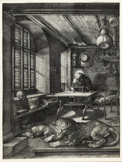 聖ジェロームの研究、1514年 作： Albrecht Dürer