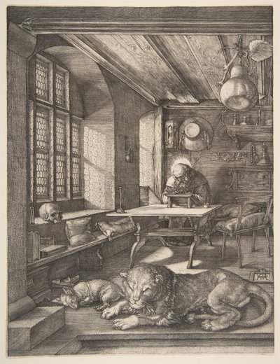 聖ジェロームの研究、1514年。 作： Albrecht Dürer