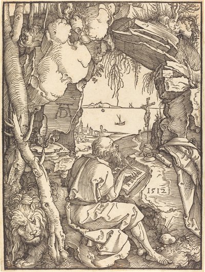 洞窟の聖ヒエロニムス 作： Albrecht Dürer
