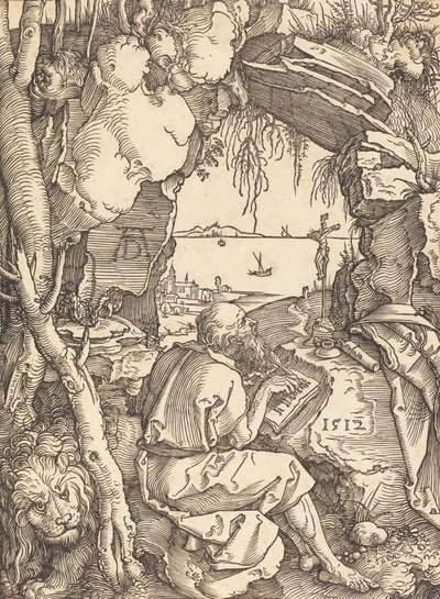 洞窟の聖ヒエロニムス、1512 年。 作： Albrecht Dürer