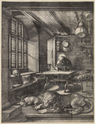 1514年の研究における聖ジェローム 作： Albrecht Dürer