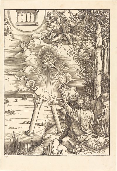 本をむさぼり食う聖ヨハネ 作： Albrecht Dürer