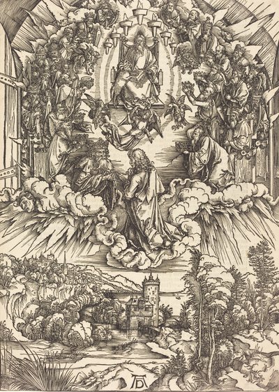 神と長老たちの前の聖ヨハネ、おそらくc。 14961498。 作： Albrecht Dürer